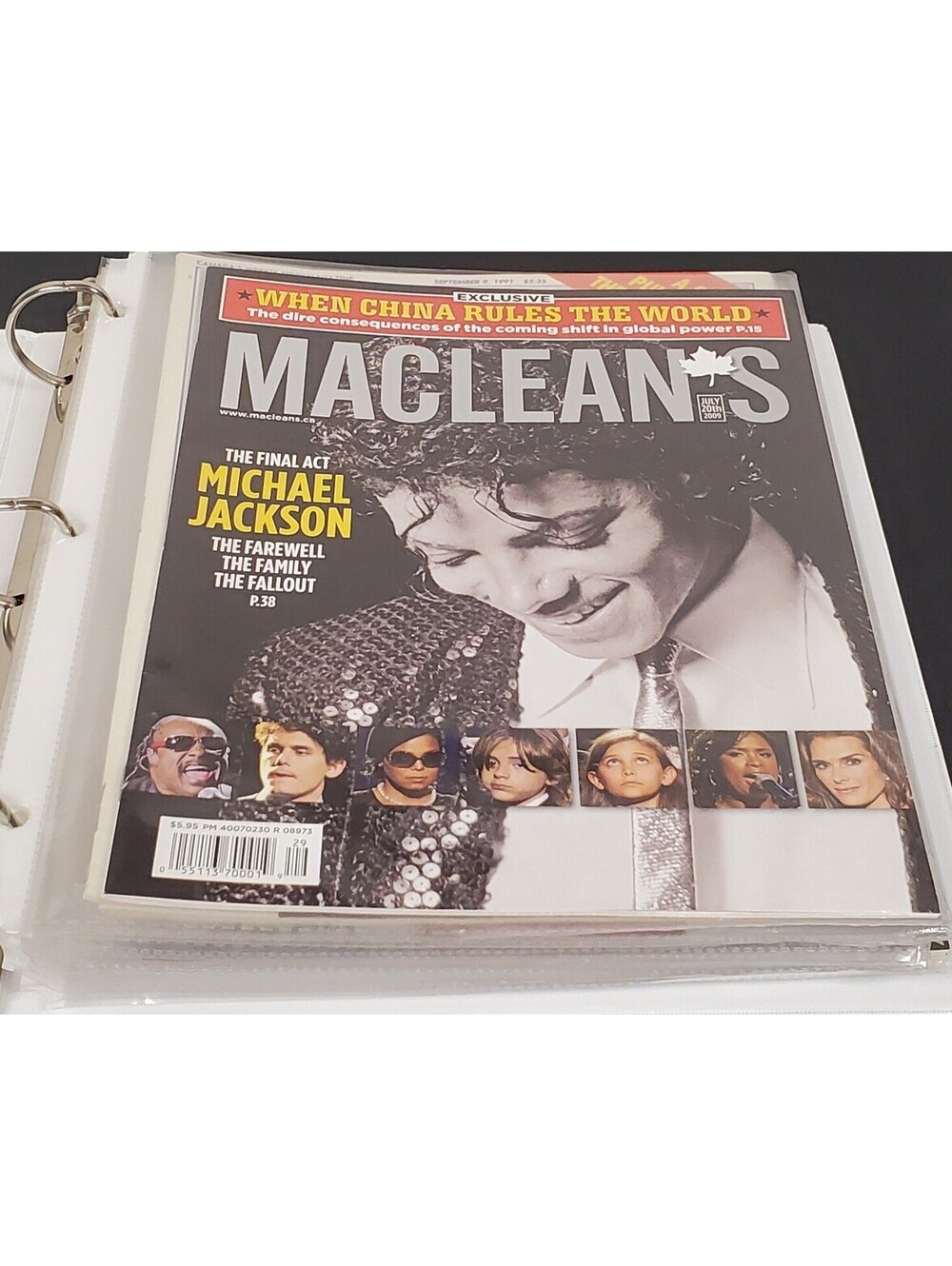 Maclean's Magazine Collection in Binder Featuring Michael Jackson & Eric Lindros